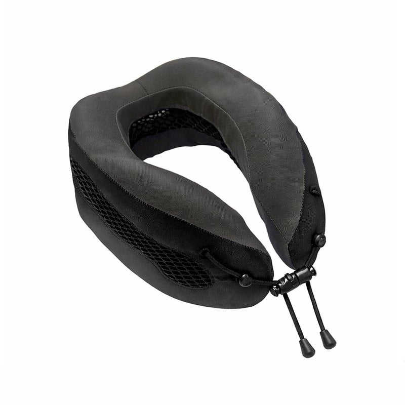 Cabeau Long Haul Flight Cooling Travel Neck Pillow – Evolution Cool – Supportive Memory Foam with Airflow Vents – Compact with Carrying Case (Red)