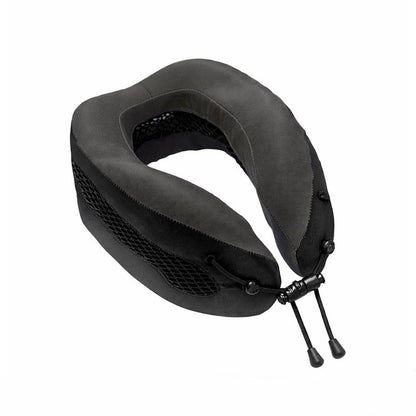 Cabeau Long Haul Flight Cooling Travel Neck Pillow – Evolution Cool – Supportive Memory Foam with Airflow Vents – Compact with Carrying Case (Red)