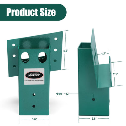 MOFEEZ Deer Stand Brackets 4x4, Heavy Duty Elevator Bracket with Powder Coated for Deer Blind, Outdoor Hunting Platform, Blind Box, Treehouse, Shooting Shack, Over 2000 lb Capacity, Green, Pack 8