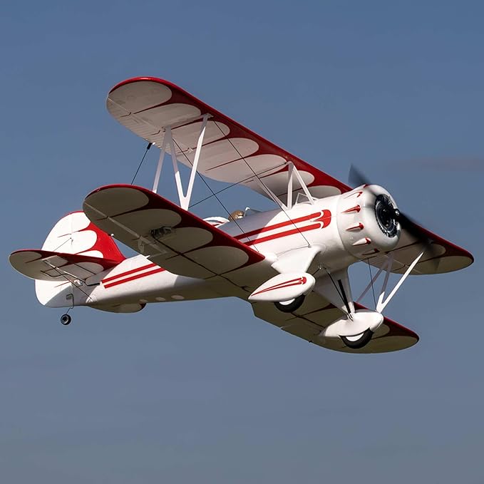 E-flite RC Airplane UMX WACO White BNF Basic Transmitter Battery and Charger Not Included with AS3X &amp Safe EFLU53550