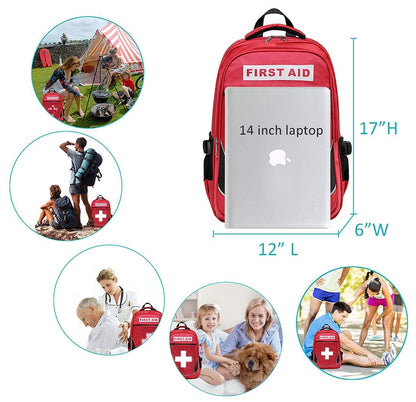 Camoredy First Aid Bag Empty Red Emergency Medical Bag First Responder Trauma Multi-Pocket Traveling Field Trips Camping Essentials (Red, Pack of 10)