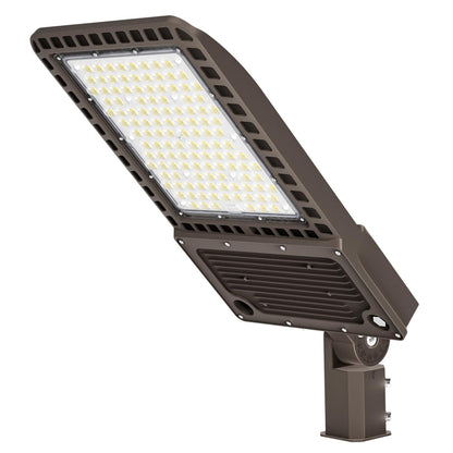 DEMILARE 400W LED Parking Lot Light, 60000LM Pole Lights Outdoor with Dusk to Dawn Photocell 5000K IP65 100-277V, 150LM/W Commercial Lights for Stadium, Roadway
