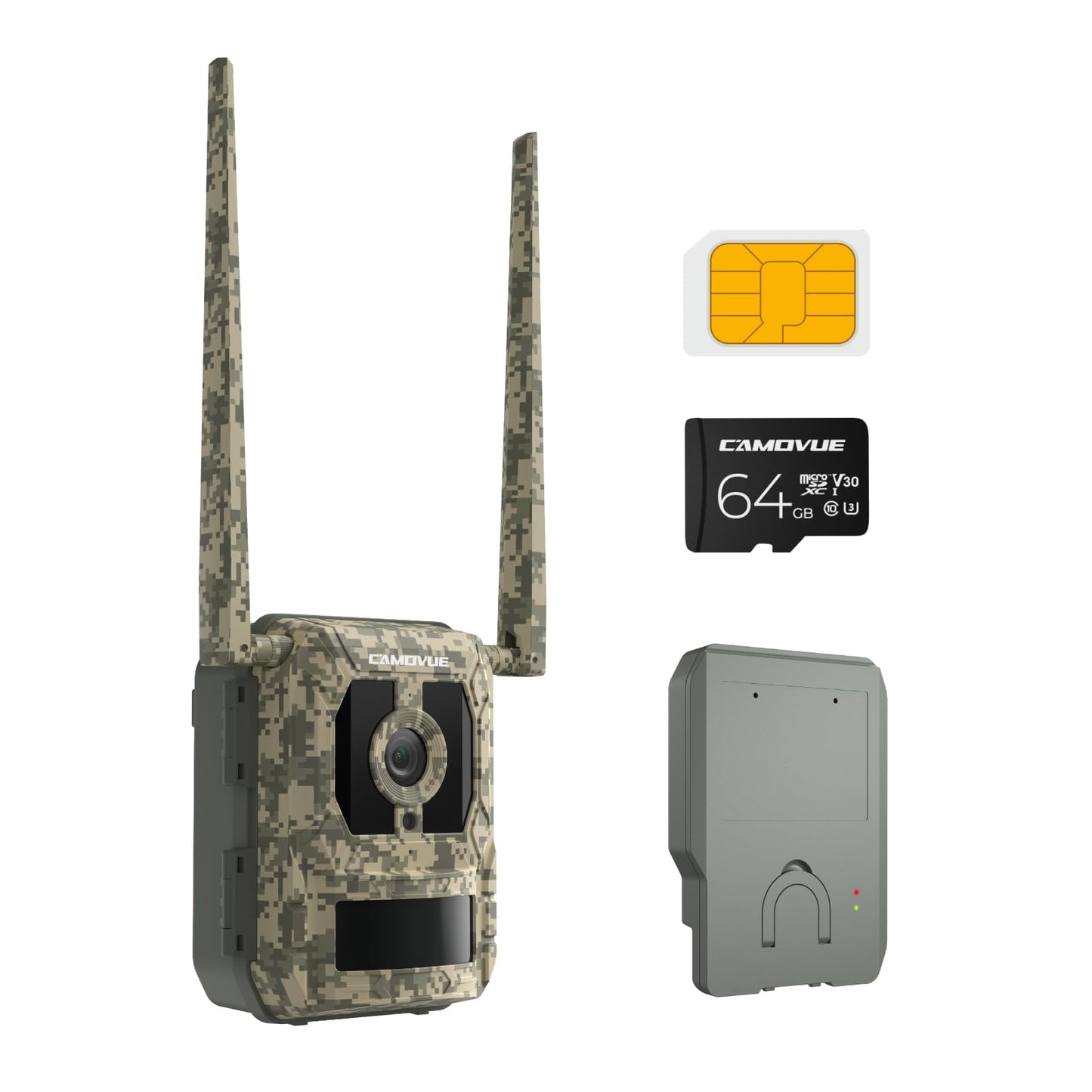 CAMOVUE True 4K 4G LTE Cellular Hunting Camera Outdoor+Battery Pack+64G SD Card, 0.2s Trigger Speed, Game or Trail Camera with GPS, Non-Glow IR Night Vision, SIM Card, Motion Capture, Talon Pro Kit
