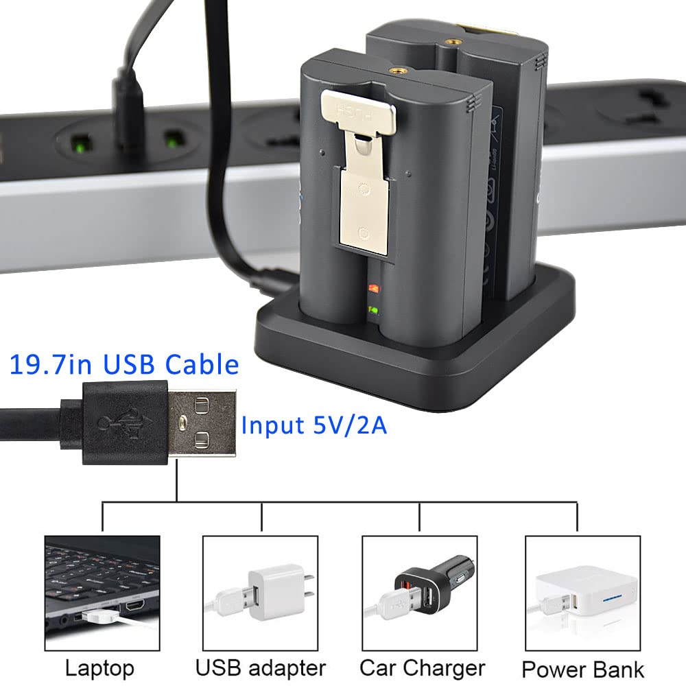 Battery Charger for Ring Rechargeable Battery,Dual Ring Battery Charger Station for Ring Spotlight Cam Battery,Ring Video Doorbell 2/3/4,Ring Stick Up Cam Battery (Ring Batteries NOT Included)