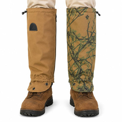 TurtleSkin Snake Gaiters, Lightweight & Waterproof Snake Guards for Men & Women, Durable Reversible Snake Chaps for Hunting,Tactical & Survival Gear – Camo/Khaki