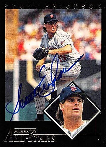 Sports Memorabilia Autograph Warehouse 245167 Scott Erickson Autographed Baseball Card - Minnesota Twins 1992 Fleer All Stars - No. 10