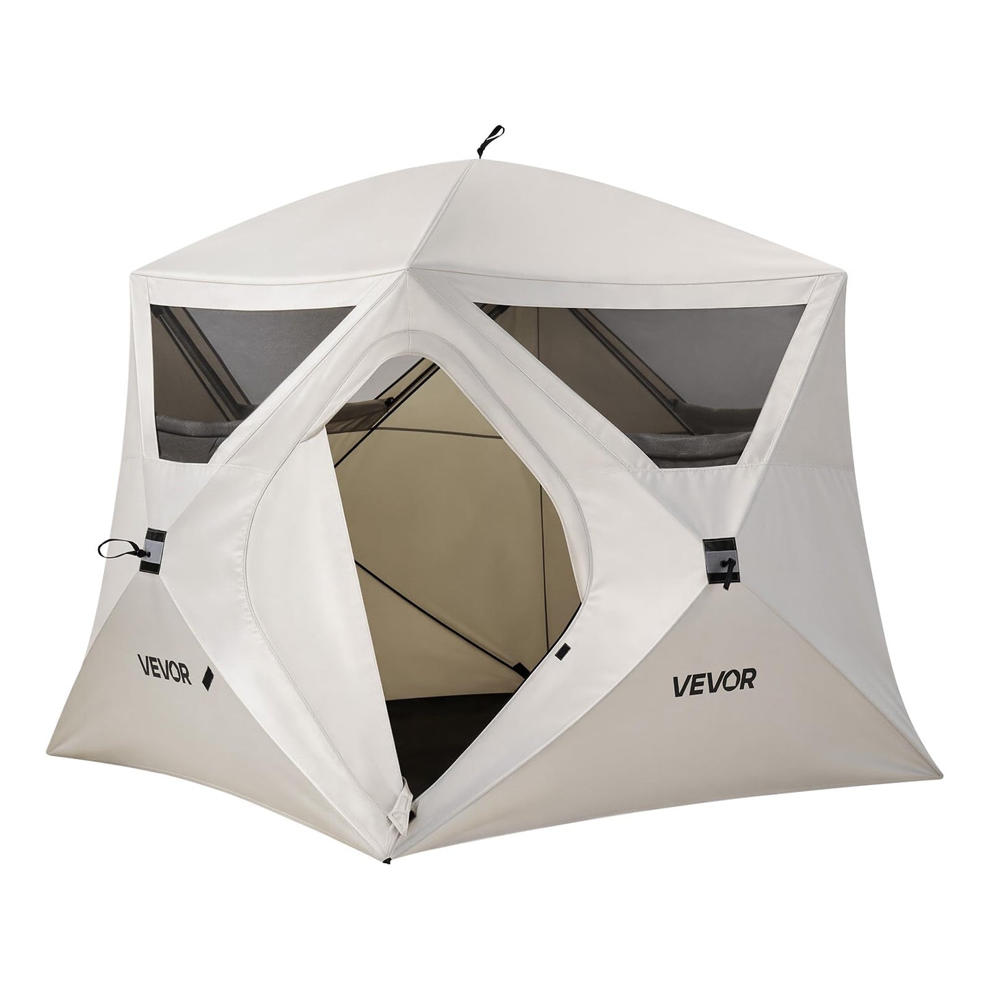 VEVOR Camping Tent, 4 Person Pop Up Instant Cabin Tent with Wider Door Large Mesh Windows, 83.5" High, 60 Seconds Easy Setup, Portable Cabin Hub Tents with Carry Bag for Family Outdoor Camping Hiking