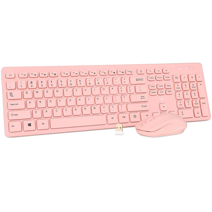 Wireless Keyboard and Mouse Combo - Rii Standard Office PC Keyboard and Optical Wireless Mice (Black)