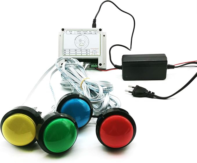Escape Room Props 5 Colors Buttons Mechanism Press It In Order To Control 12V Magnet Lock For Exit Game Owner Player Adventurer (7 Buttons No Audio)