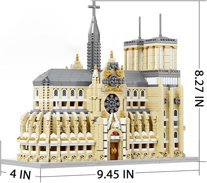 Micro Mini Notre Dame Cathedral Building Block Set Famous Architecture 2908 Pieces Gifts for Kids and Adults