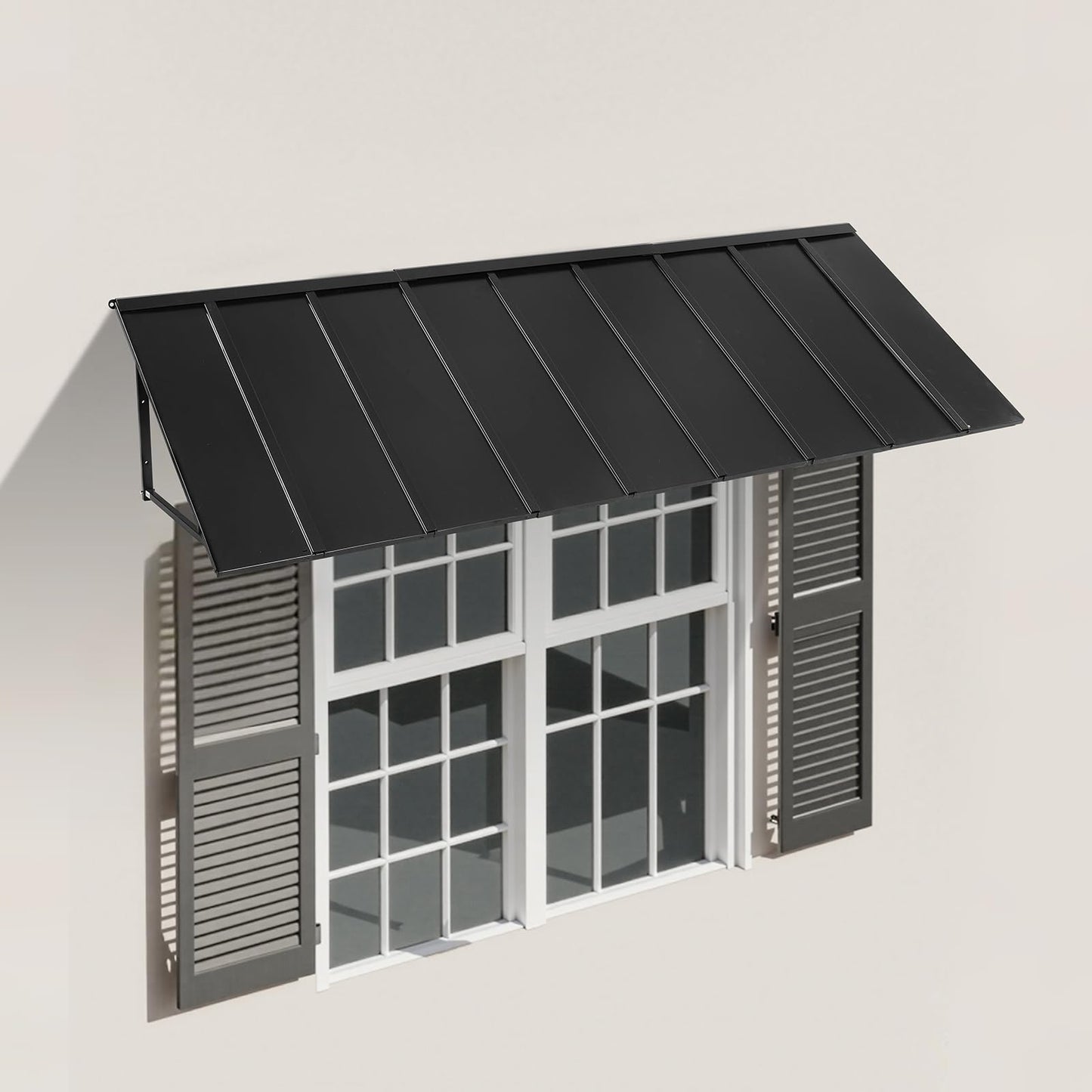 VEVOR Fixed Metal Awning 104 x 36 in, Window Awning Door Canopy, Stable Triangle Steel Frame Awnings for Doors Exterior Rain, Snow & Sunlight Protection for Door Entrance, Windows, Porches, Balconies