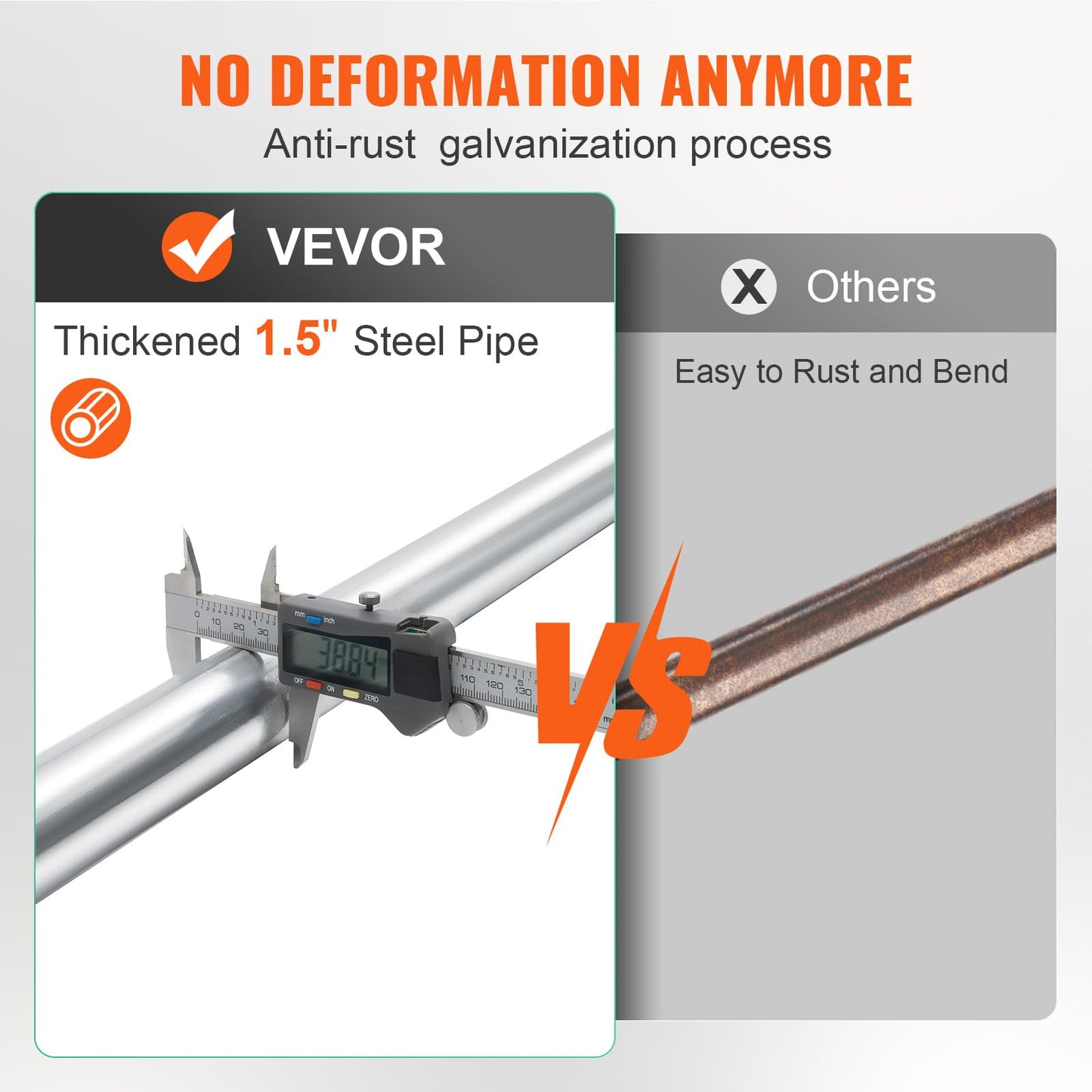 VEVOR Cargo Bar, Cargo Bar Adjustable from 89" to 104", Heavy-Duty Steel Cargo Stabilizer Bar with 309 lbs Capacity, Truck Bed Load Bar for Truck Bed, Trailer, Semi Trailer (4 pcs)