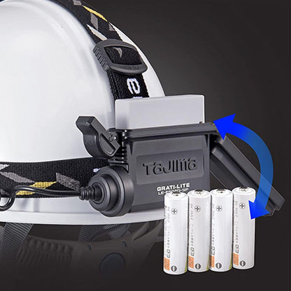 Tajima Grati-Lite Headlamp - Rechargeable LED Light with 500 Lumen Flood Beam and Separate Battery Compartment - LE-E502D-SP