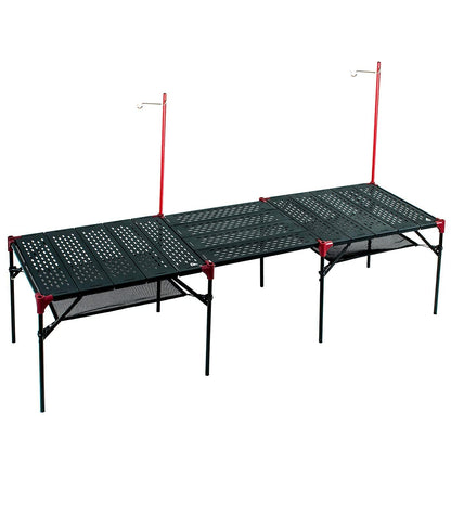 iClimb 2 Extendable Folding Table and 1 Pack Connecting Plates and 2 Lantern Hanger Bundle, Ultralight Compact for Many Person Camping Backpacking Beach Concert BBQ Party