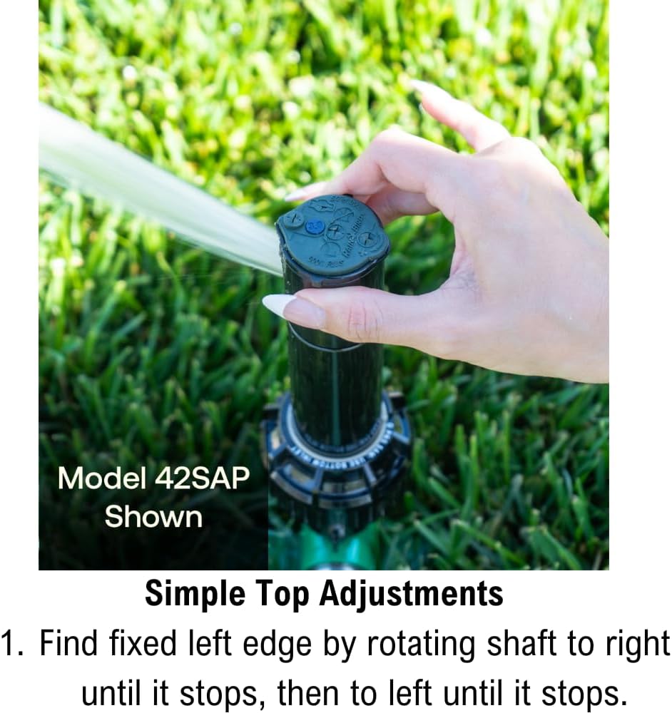 Rain Bird 42SASPG Gear Drive Rotor Sprinkler - Adjustable 40°-360° Pattern, 26'-38' Spray Distance