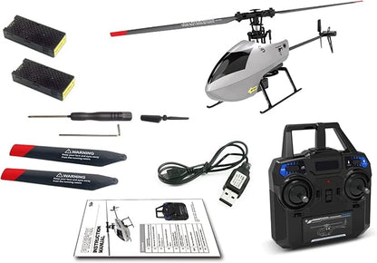 GoolRC C129 V2 RC Helicopter 4 Channel Remote Control Helicopter with 6-Axis Gyro 2.4GHz RC Aircraft with 3D Flips Altitude Hold One Key Take Off/Landing and 2 Batteries for Adults and Beginners