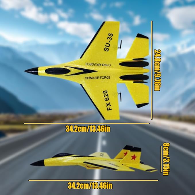 2026 New Remote Control Airplane Gravity Glider Foam RC Fighter 360° Remote Control Glider Airplanes with Lights Airplane Model (Red)