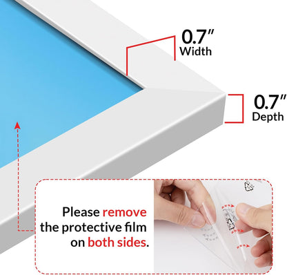 LaVie Home 24x36 Picture Frame - Classic White Wall Display with HD Plexiglas | Vertical & Horizontal Use