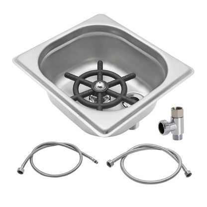 Pitcher Rinser , DIBTSA Automatic Glass Cup Washer , 304 Stainless Steel Coffee Milk Tea Cup Cleaner, for Home Kitchen Hotel Bar Restaurant (6.9x6.3x2.6 Inch)