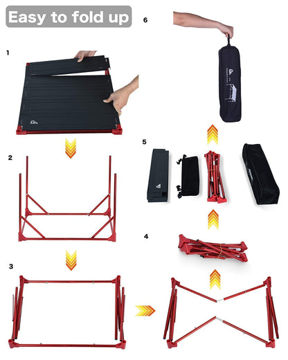 iClimb 2 Extendable Folding Table and 1 Pack Connecting Plates and 2 Lantern Hanger Bundle, Ultralight Compact for Camping Backpacking Beach Concert BBQ Party