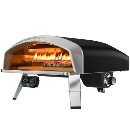 Mimiuo 16 Inch Gas Pizza Oven Outdoor Propane, Portable Pizza Maker with Digital Thermometer and Color-Coded Guide for Beginners, 3 Cooking Modes (Classic/Neapolitan/Custom), 900℉
