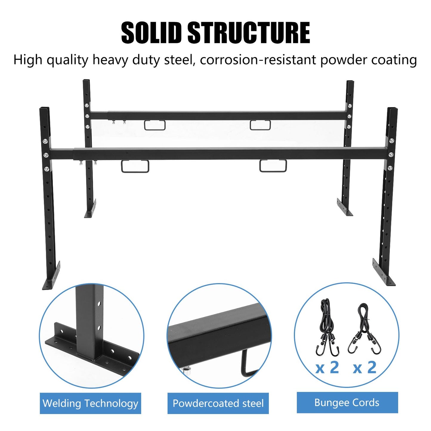 Colinktool Adjustable Roof Ladder Racks,Trailer Ladder Racks Fit for 4'-7' Enclosed Trailers Cargo Vans Trucks – 2 Pack, Black