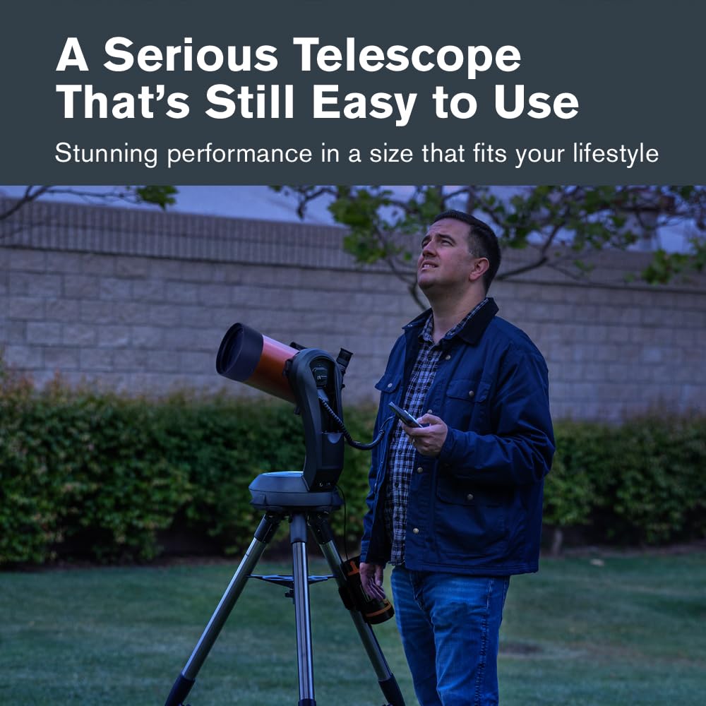 Celestron NexStar 4SE Computerized Telescope – 4-Inch Maksutov-Cassegrain Optical Tube – Fully Automated GoTo Mount with SkyAlign – Ideal for Beginners and Advanced Users – 40,000+ Object Database