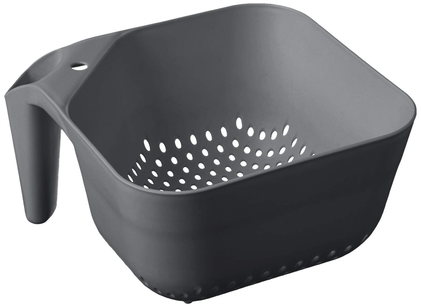 Tovolo Tovolo 3 Quart Colander BPA Free Food Safe Plastic Strainer with Handle Heavy Duty Heat Resistant Pasta and Veggies Kitchen Drainer Steam Basket Dishwasher Safe, Charcoal Gray
