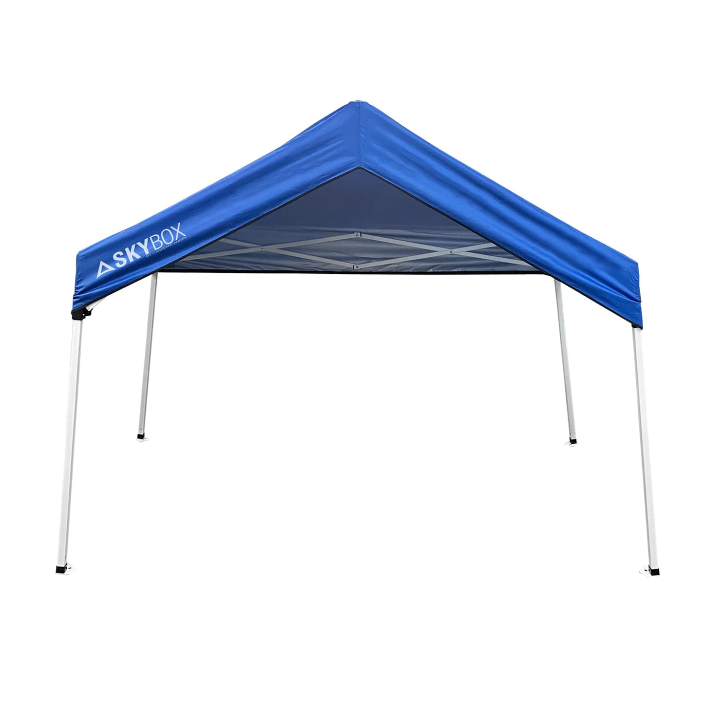 Caravan Canopy Skybox 3.2 Foot x 6.5 Foot Instant Multipurpose Height Adjustable Steel Frame Outdoor Sport Shelter Canopy with Carry Bag, Blue