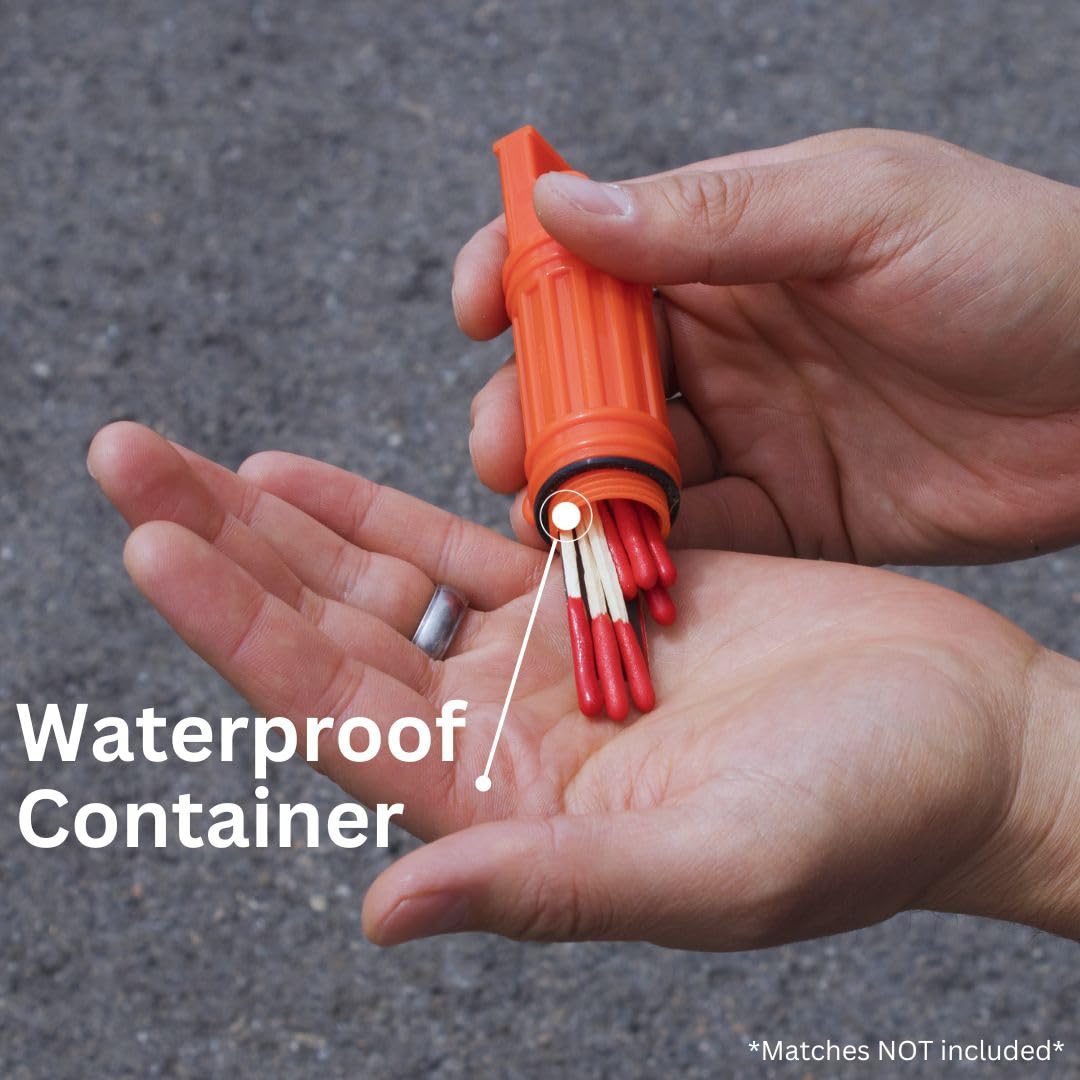 Emergency Zone 5 in 1 Survival Whistle. Compass, Whistle, Water-Resistant Container, Signal Mirror, Ferro Rod. 300 Pack