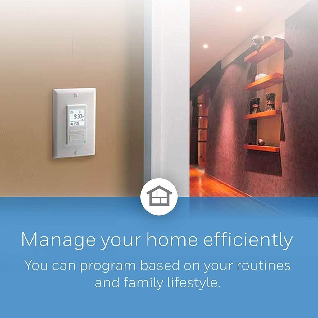 Honeywell Home RPLS740B ECONOswitch 7-Day Solar Programmable Switch, Lights and Motors, Indoor and Outdoor, Energy Saving, White