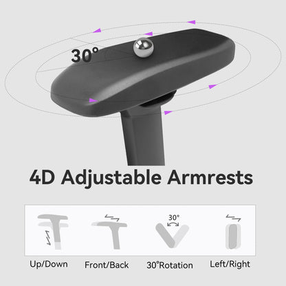 VENTUVIBE Gaming Chair 4D Adjustable Armrests - 170° Reclining & 320lb Capacity, High Back Ergonomic Computer Chair with Lumbar Support, Fabric Office Chair for Adults (Black)