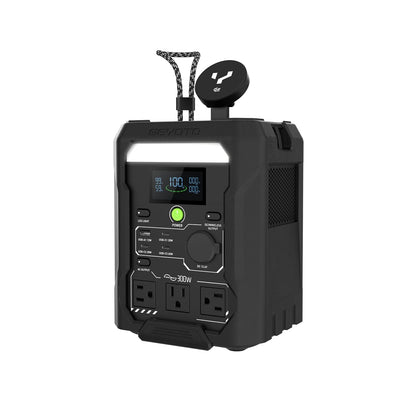 GEYOTO N300 Portable Power Station, 256Wh LifePO4 Battery,300W AC Outlets (500W P-Boost), 25W Wireless Charging, <10ms UPS Solar Generator for Camping Travel