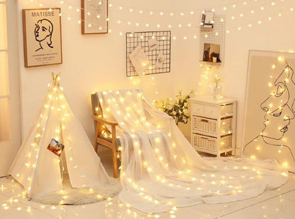 33ft 80 LED USB Star String Lights – Warm White Fairy Lights for Bedroom, Wedding, Party, Christmas, Indoor & Outdoor Decoration