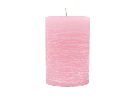 Modern Candle Design Large Unscented Rustic Nordic Pillar Candle Handmade in The USA (Pink)