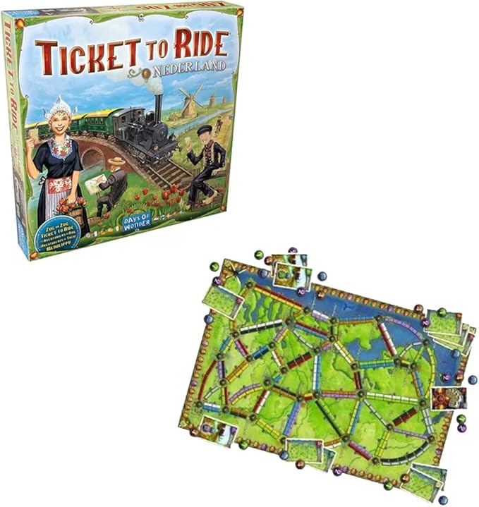 Asmodee Ticket to Ride Nederland Board Game EXPANSION - Train Route-Building Strategy Game Fun Family Game for Kids &amp Adults Ages 8+ 2-5 Players 30-60 Minute Playtime