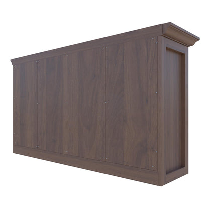 OSCHF Cube Shelf Bookcase with Base - Wooden 2 Tiers Floor Standing Low Storage Cabinet for Home and Office, 8-Cube Lattice Bookshelf, Walnut