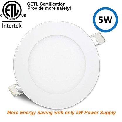 Facon 3 Inch LED RV Puck Light, Aluminum Slim Panel, 6 Pack, White, Model RVPD3AR01-WH32