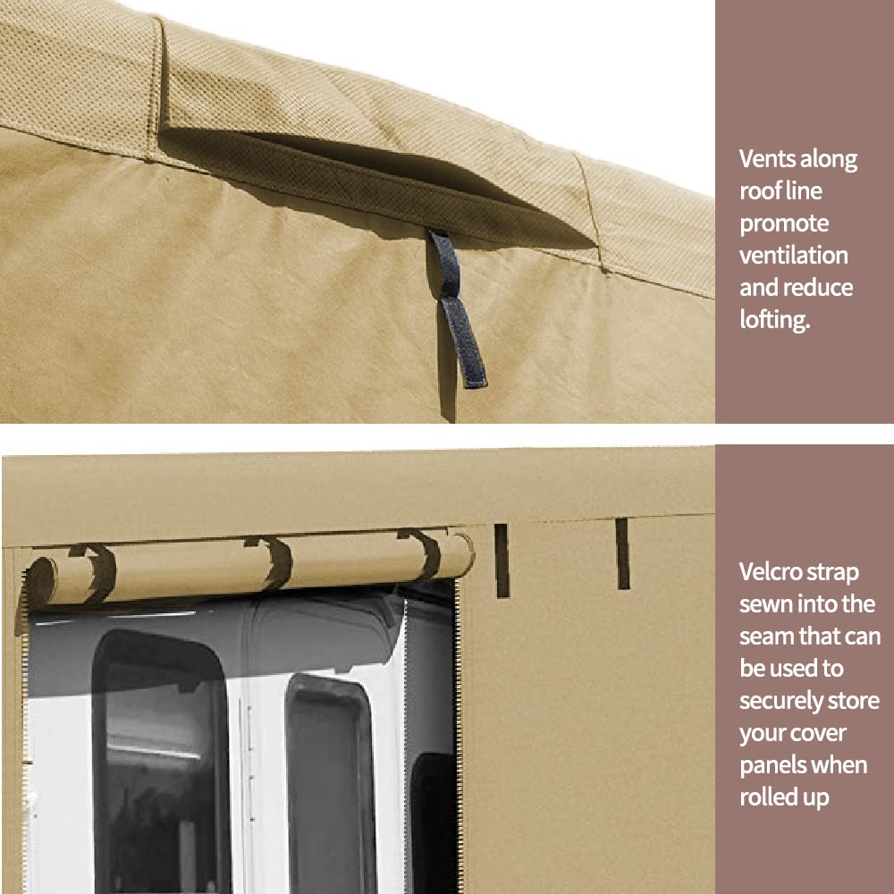 Seamander Travel Trailer RV Cover, Anti-UV, Weatherproof, Rip-Stop Camper Cover for Winter Snow