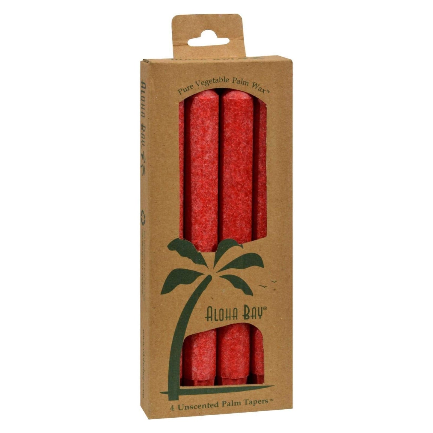 Aloha Bay Coconut Taper Candle – Dripless, Unscented 9 Inches w/ 9-Hour Burn Time & Pure Cotton Wicks for a Clean, Steady Glow – Artful Design for Special Occasions | 4-Pack | Red