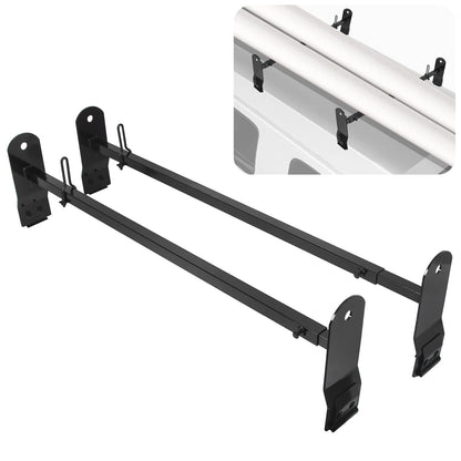 ECOTRIC Cross Bar 53"-66" Compatible with 1999-2022 Chevy Express 2500 3500/GMC Savana 2500 3500/Ford E-150 E-250 E-350 E-450 Ladder Rack Carrier