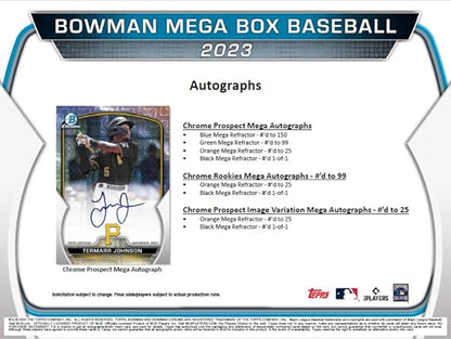 2023 Bowman Baseball Mega Box (6 Packs/5 Cards)