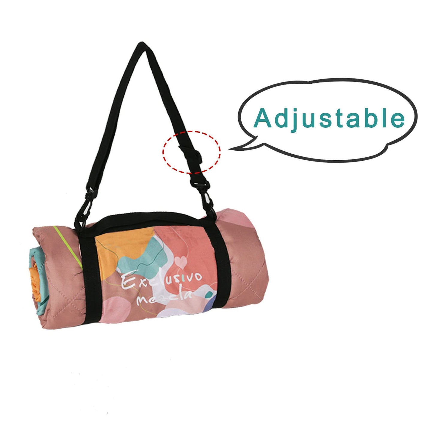 Exclusivo Mezcla Waterproof Picnic Blankets 3-Layer 60x80 Inches Large Sandproof Beach Blanket Foldable Outdoor Blanket for Camping on Grass Picnic Mat, Abstract Pink