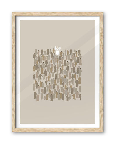 iHery Natural OAK Wood Jesus and Peter Walk on Water Framed Wall Art, 12x16 in Modern Sketch Bible Verses Canvas Art Decor, Beige Logs Boho Scripture 1Pack for Living Room Bedroom