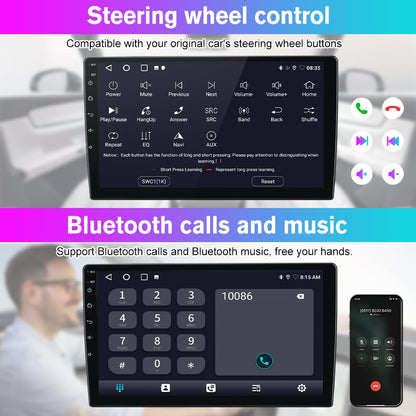 Solvitek Car Radio Stereo for Jeep Compass Patriot 2010 2011 2012 2013 2014 2015 2016, Android 15, [4Core+64GB] 10.1 inch Touch Screen Upgrade, CarPlay/Android Auto/SWC/Bluetooth/WiFi/Backup Camera