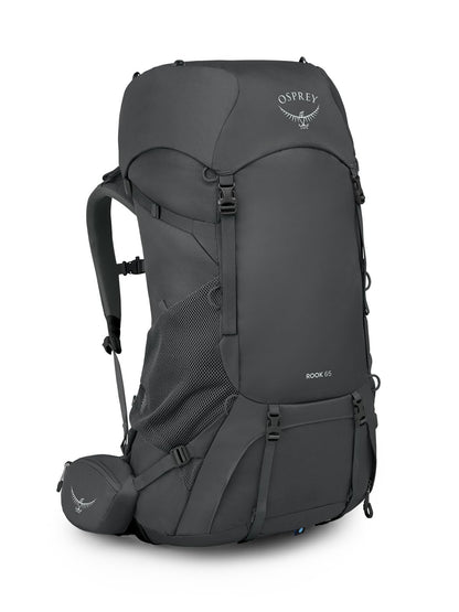 Osprey Rook 65L Men's Backpacking Backpack, Dark Charcoal/Silver Lining