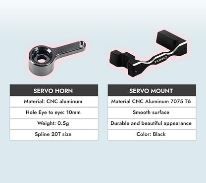 Helidirect TORQ Servo Coreless Micro Servo for Losi Micro B Upgrades Mini Z 1/27 1/28 RC Cars Brushed Mini RC Buggy 1/24 Scale Accessories High Torque Precision Scale (TCM-1001 with Car Horn &amp Mou