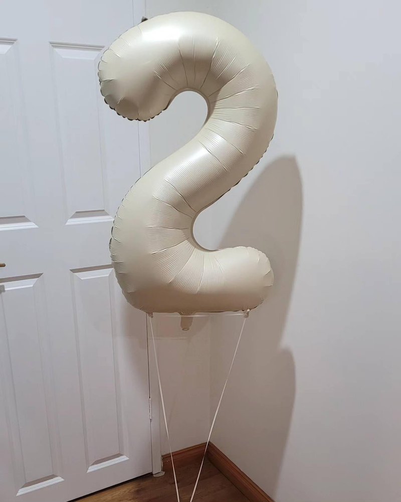 Cream Number 14 Balloon 40 inch, 14 Number Balloons, 14th Cream Birthday Decorations, 14 Year Old Girls Boys White Party Supplies