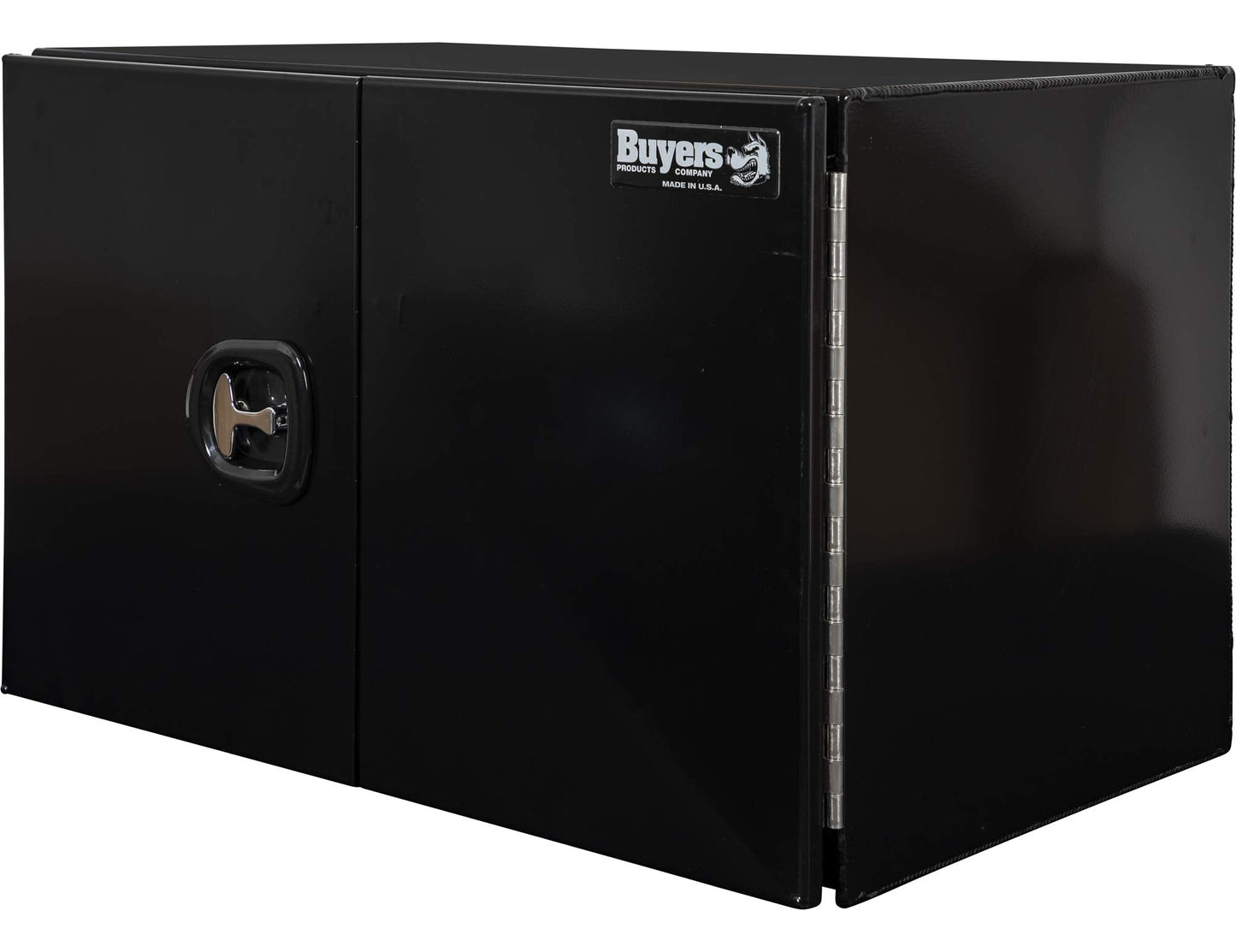 Buyers Products 1705835 Underbody Tool Box With Barn Door, 24x24x36 Inch, Black Powder-Coated, Made in USA, .100 inch Smooth Aluminum, 3-Point Locking, Truck Storage Toolbox For Work Vehicles