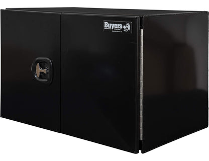 Buyers Products 1705835 Underbody Tool Box With Barn Door, 24x24x36 Inch, Black Powder-Coated, Made in USA, .100 inch Smooth Aluminum, 3-Point Locking, Truck Storage Toolbox For Work Vehicles
